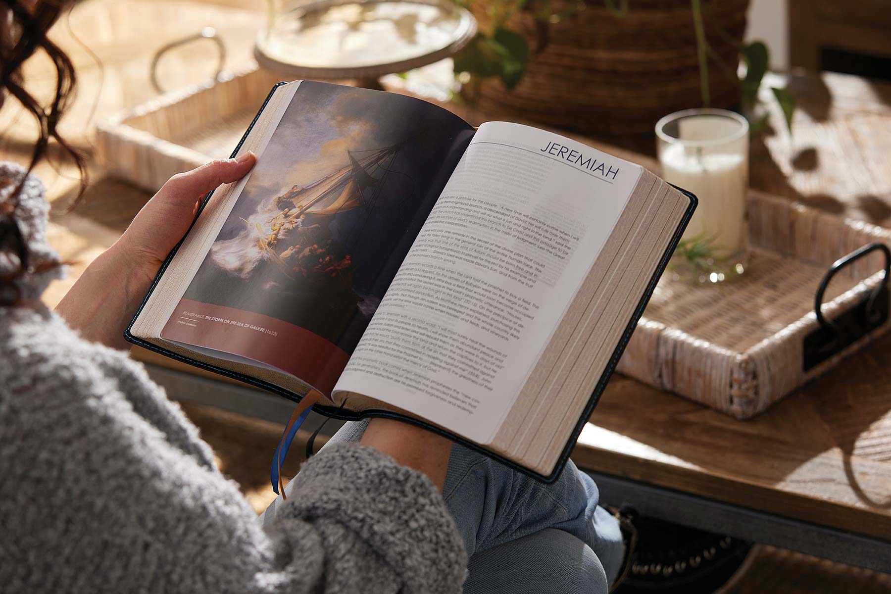 The Timeless Truths Bible, featuring devotional length commentary for every chapter of the Bible, art inspired by Scripture, and selected text from the creeds and confessions of the Christian faith.