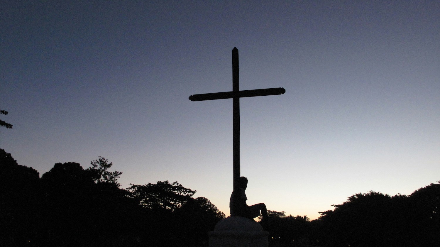 A cross on a hill